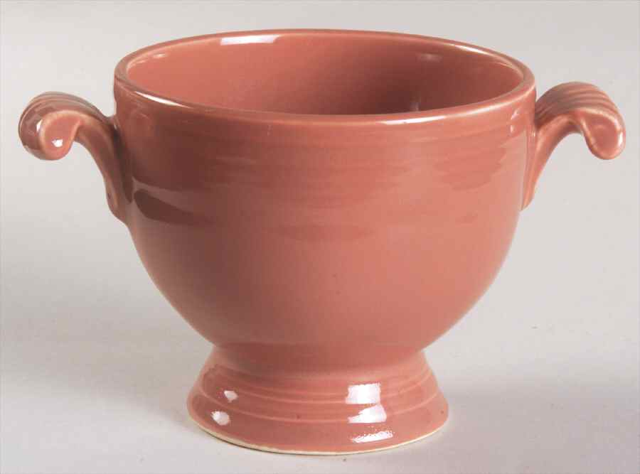 Fiesta Rose (Older) Sugar Bowl No Lid by Homer Laughlin -1