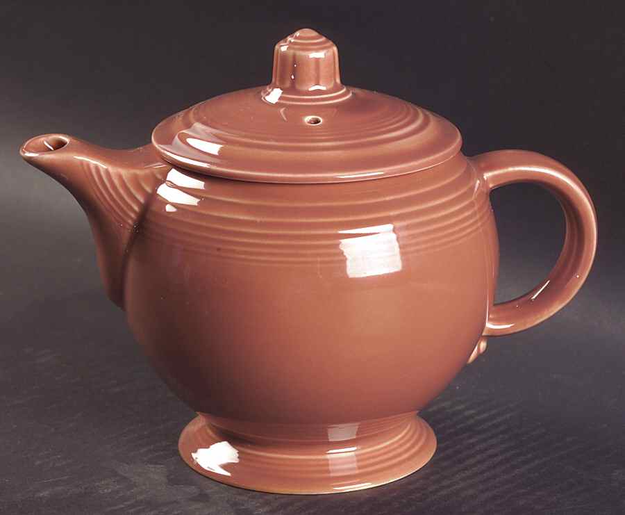 Fiesta Rose (Older) Teapot & Lid by Homer Laughlin -1