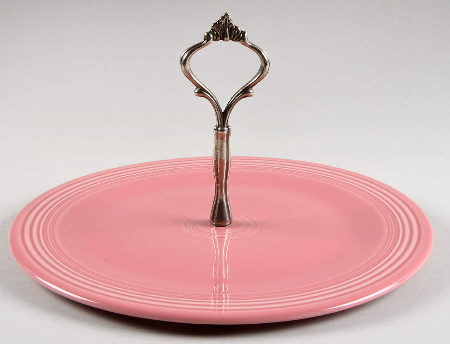 Fiesta Rose (Intro 1986) Center Handled Serving Tray by Homer Laughlin -1