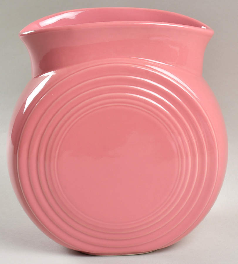 Fiesta Rose (Intro 1986) 8" Disk Vase by Homer Laughlin -1