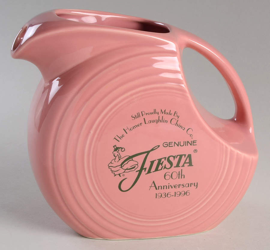 Fiesta Rose (Intro 1986) 60 Anniversary Disk Pitcher by Homer Laughlin -1