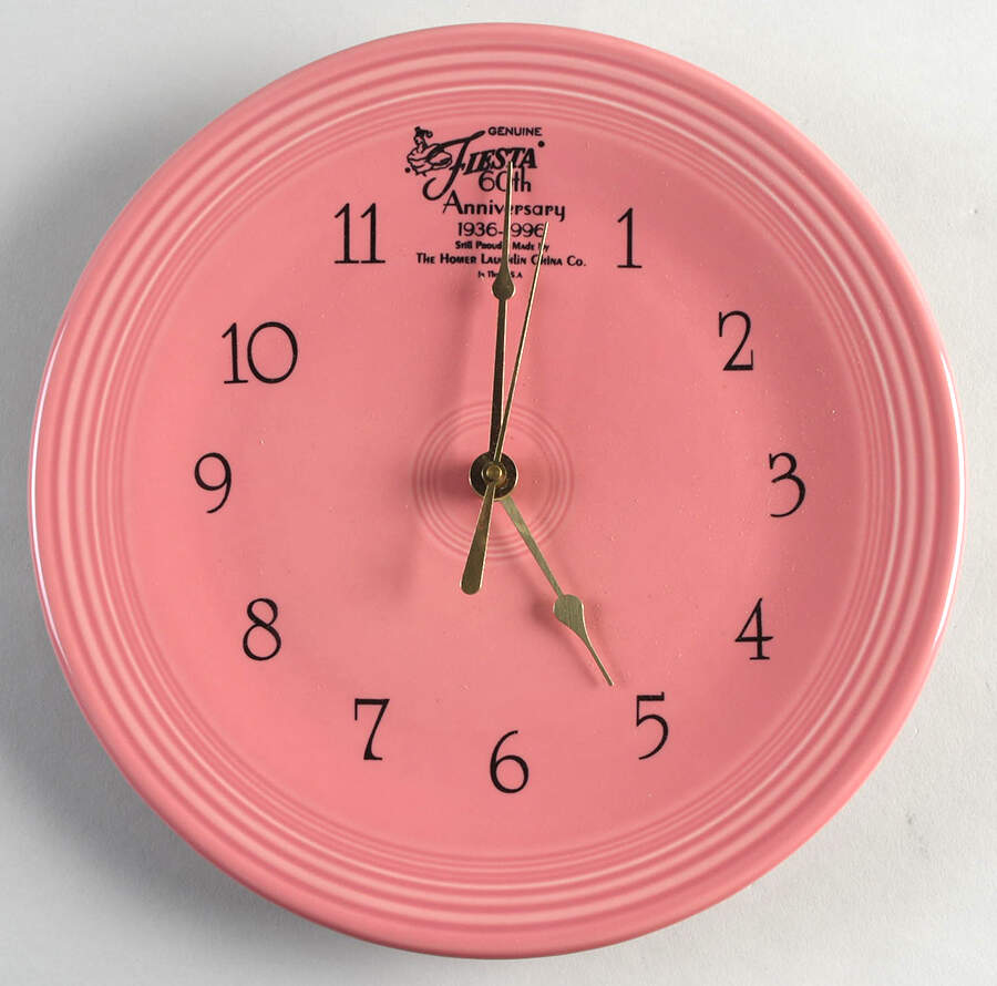 Fiesta Rose (Intro 1986) 60th Anniversary Clock Plate by Homer Laughlin -1