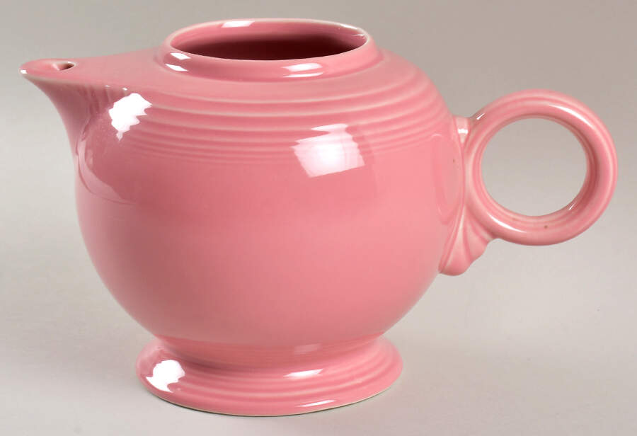 Fiesta Rose (Intro 1986) Teapot No Lid by Homer Laughlin -1