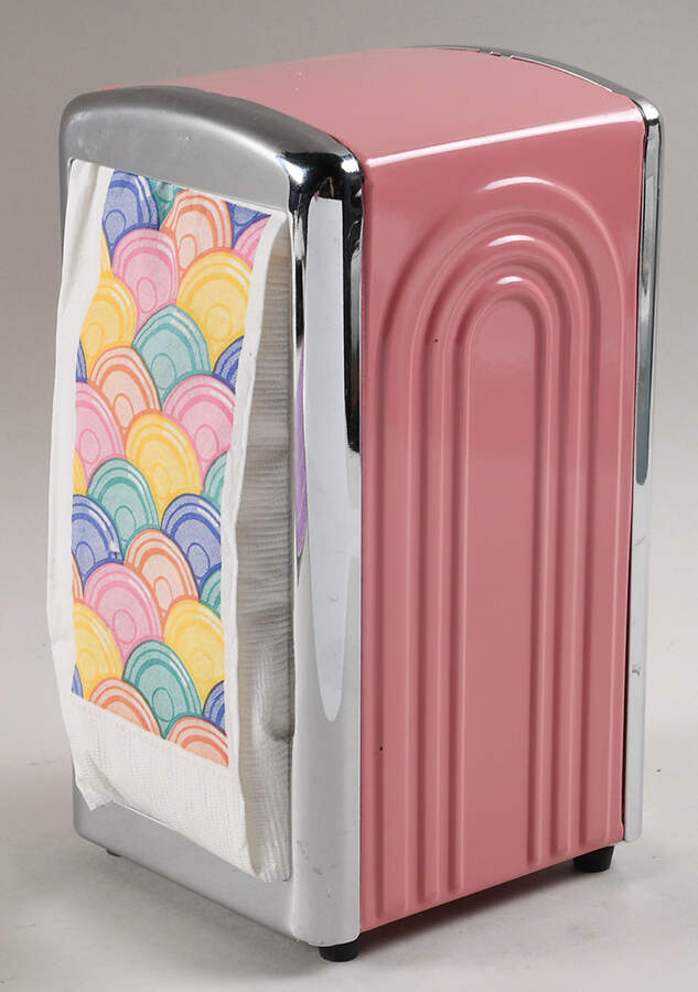 Fiesta Rose (Intro 1986) Napkin Dispenser w/Napkins by Homer Laughlin -1