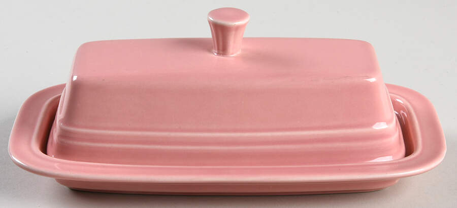Fiesta Rose (Intro 1986) 1/4 Lb Covered Butter by Homer Laughlin -1