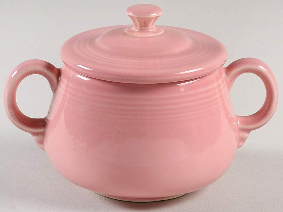 Fiesta Rose (Intro 1986) Sugar Bowl & Lid by Homer Laughlin -1