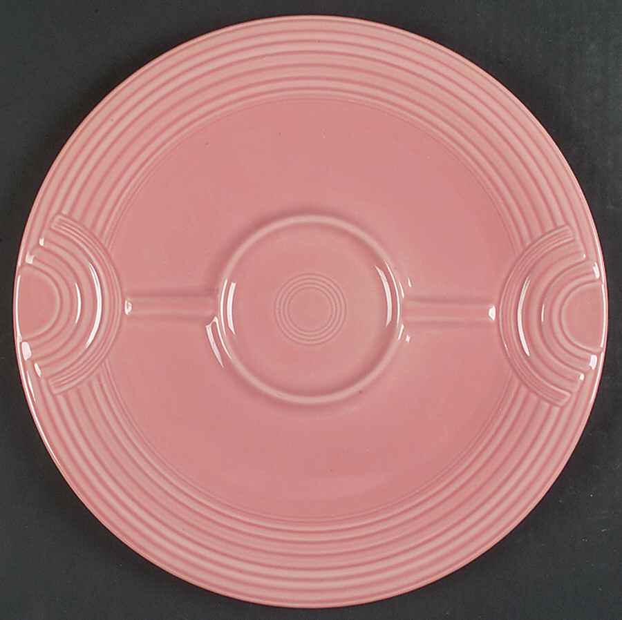 Fiesta Rose (Intro 1986) Hostess Tray for Chip and Dip by Homer Laughlin -1