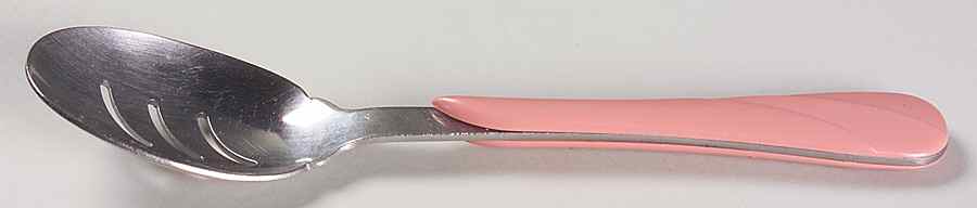 Fiesta Rose (Intro 1986) Pierced Tablespoon (Serving Spoon) by Homer Laughlin -1