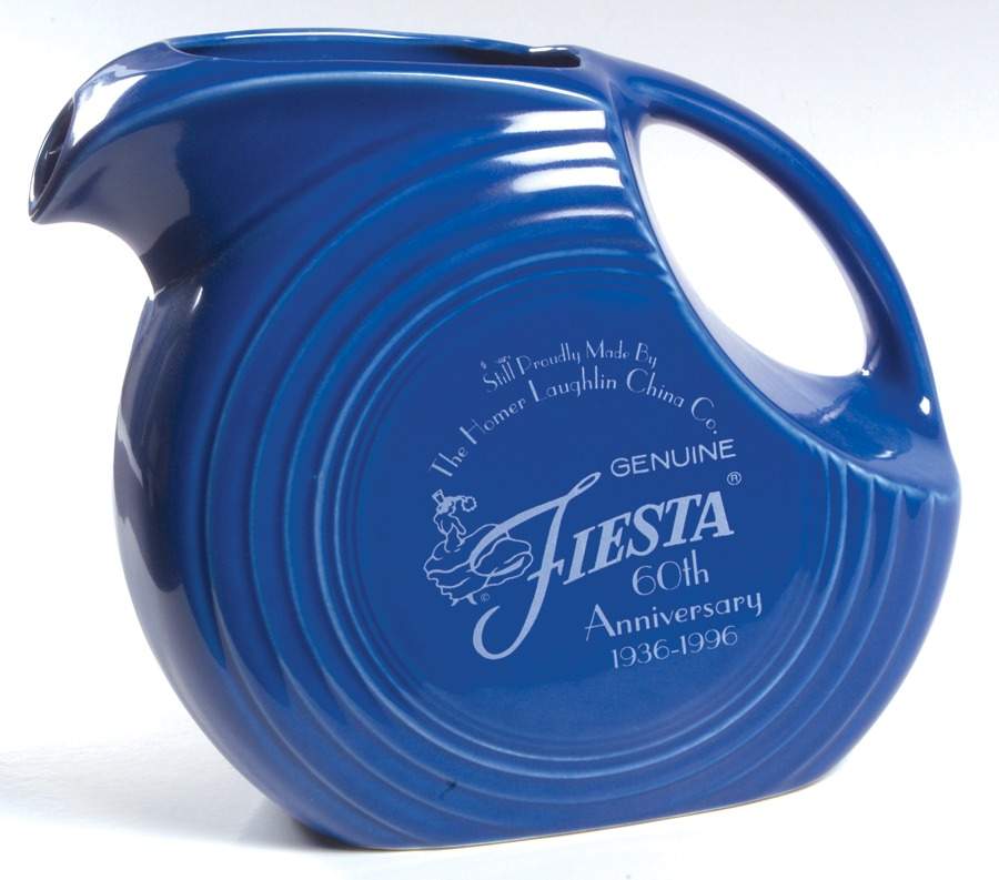 Fiesta Sapphire Blue (Intro 1996) 60 Anniversary Disk Pitcher by Homer Laughlin -1