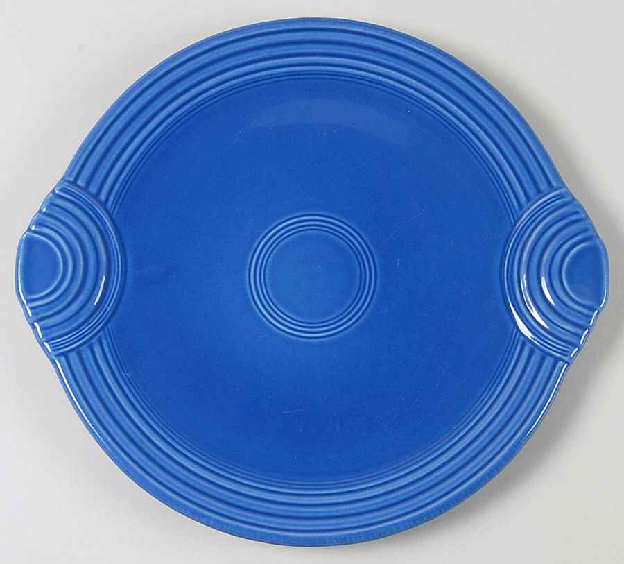 Fiesta Sapphire Blue (Intro 1996) Handled Cake Plate by Homer Laughlin -1