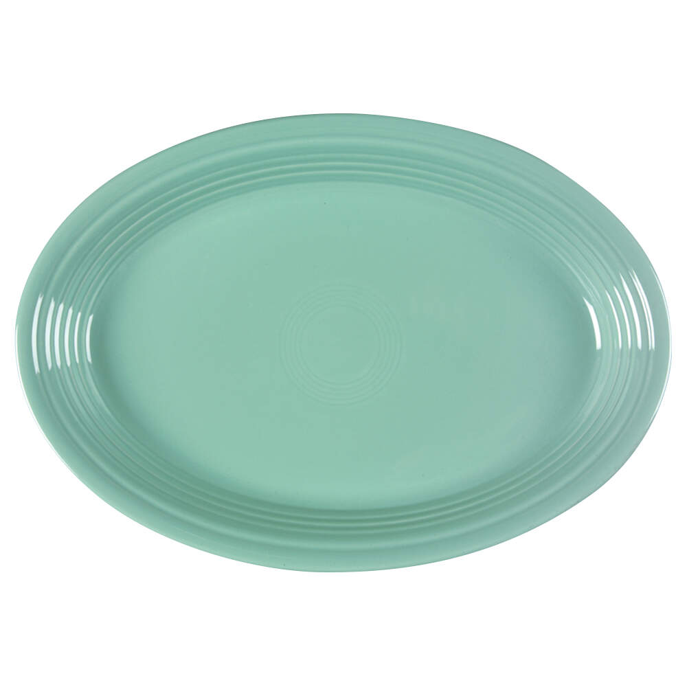 Fiesta Sea Mist Green (Intro 1989) 13" Oval Serving Platter by Homer Laughlin -1