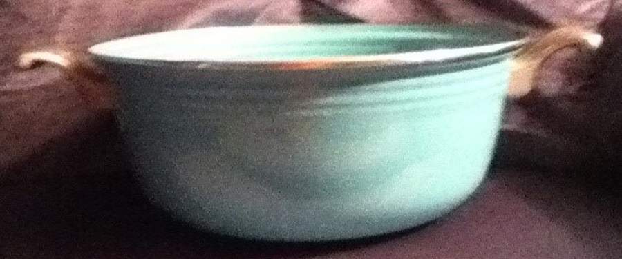 Fiesta Sea Mist Green (Intro 1989) 5 Quart Metal Covered Casserole, No Lid by Homer Laughlin -1