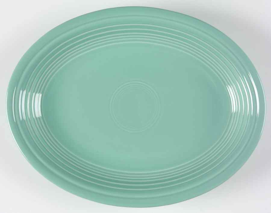 Fiesta Sea Mist Green (Intro 1989) 11" Oval Serving Platter by Homer Laughlin -1