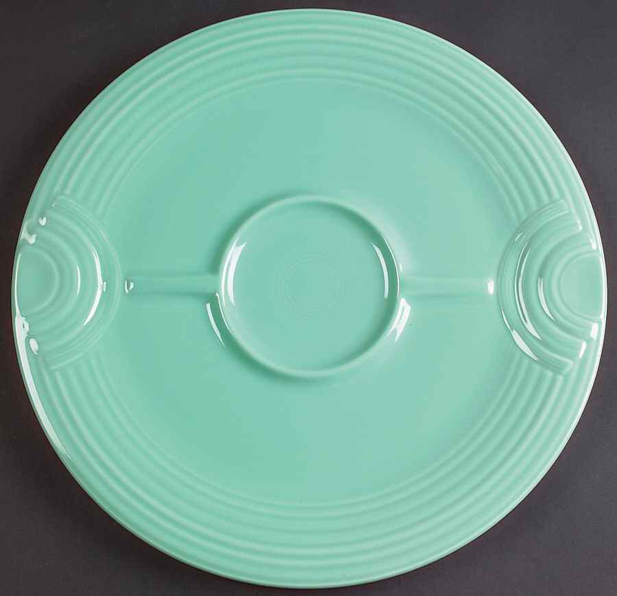 Fiesta Sea Mist Green (Intro 1989) Hostess Tray for Chip and Dip by Homer Laughlin -1