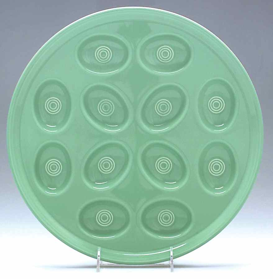Fiesta Sea Mist Green (Intro 1989) Deviled Egg Plate by Homer Laughlin -1