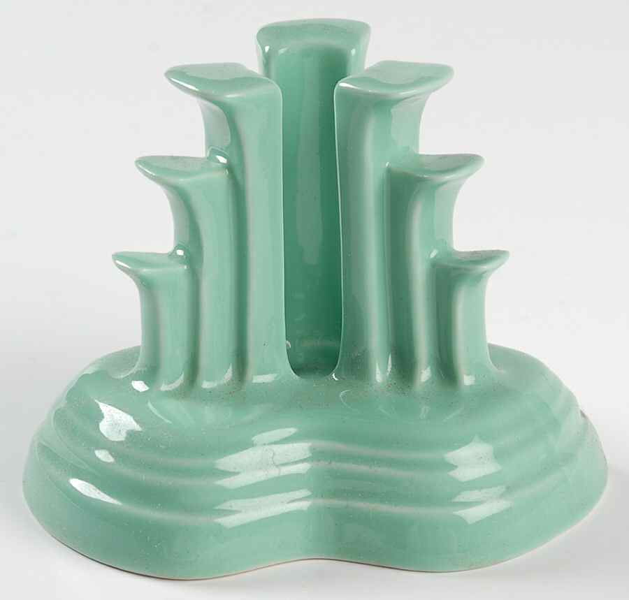 Fiesta Sea Mist Green (Intro 1989) Tripod Candleholder by Homer Laughlin -1
