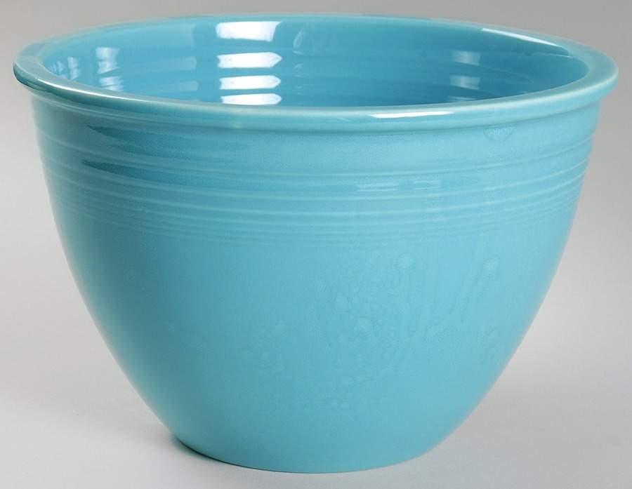 Fiesta Turquoise (Older) 8" Nested Mixing Bowl w/No Center Interior Rings by Homer Laughlin -1