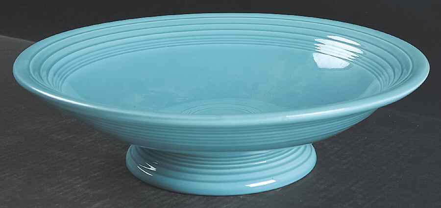 Fiesta Turquoise (Older) Round Compote (Height X Width) by Homer Laughlin -1