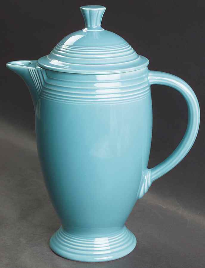 Fiesta Turquoise (Older) Coffee Pot & Lid by Homer Laughlin -1