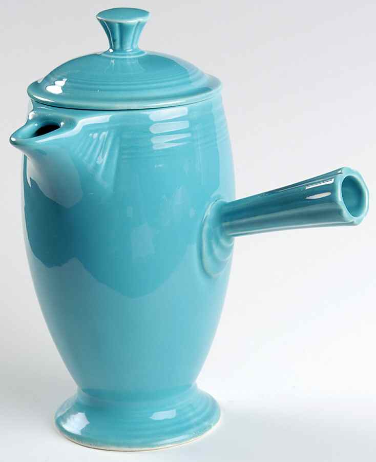 Fiesta Turquoise (Older) Mini Coffee Pot & Lid by Homer Laughlin -1