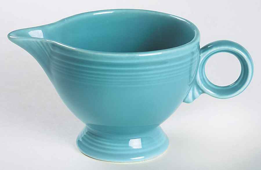 Fiesta Turquoise (Older) Ring Handle Creamer by Homer Laughlin -1