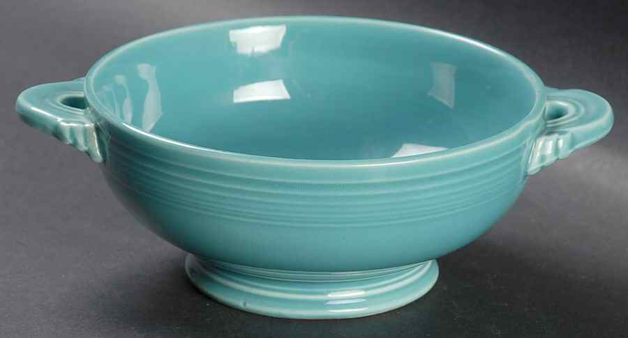 Fiesta Turquoise (Older) Cream Soup Bowl by Homer Laughlin -1