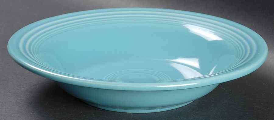 Fiesta Turquoise (Older) Rim Soup Bowl by Homer Laughlin -1