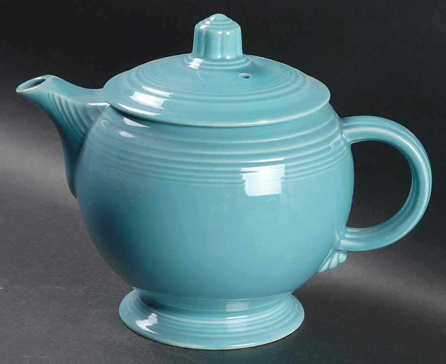 Fiesta Turquoise (Older) Teapot & Lid by Homer Laughlin -1