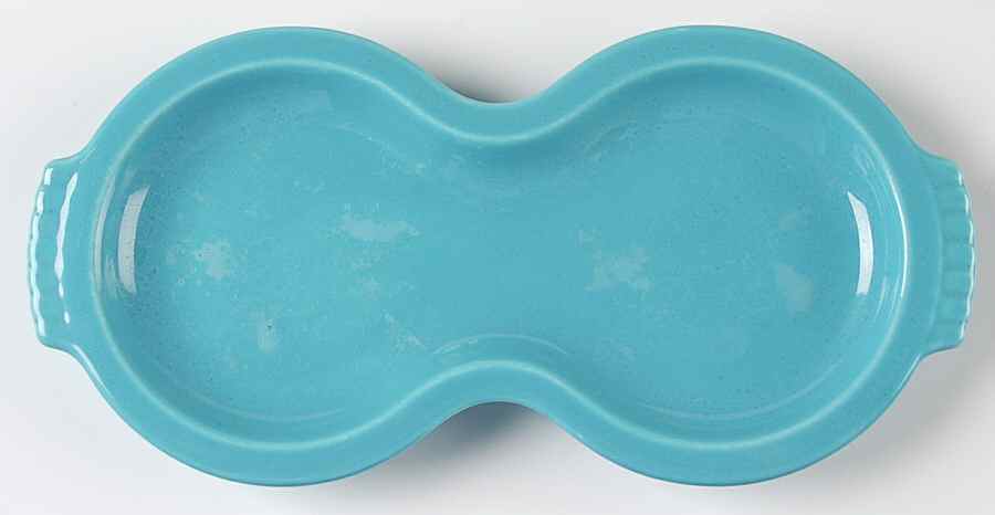 Fiesta Turquoise (Older) Tray for Individual Creamer & Sugar by Homer Laughlin -1