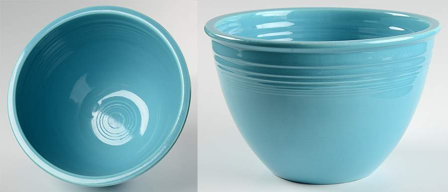 Fiesta Turquoise (Older) 8" Nested Mixing Bowl w/Center Interior Rings by Homer Laughlin -1