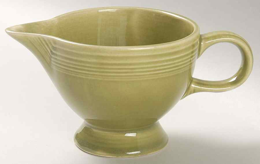 Fiesta Turf Green (Ironstone) Footed Creamer by Homer Laughlin -1