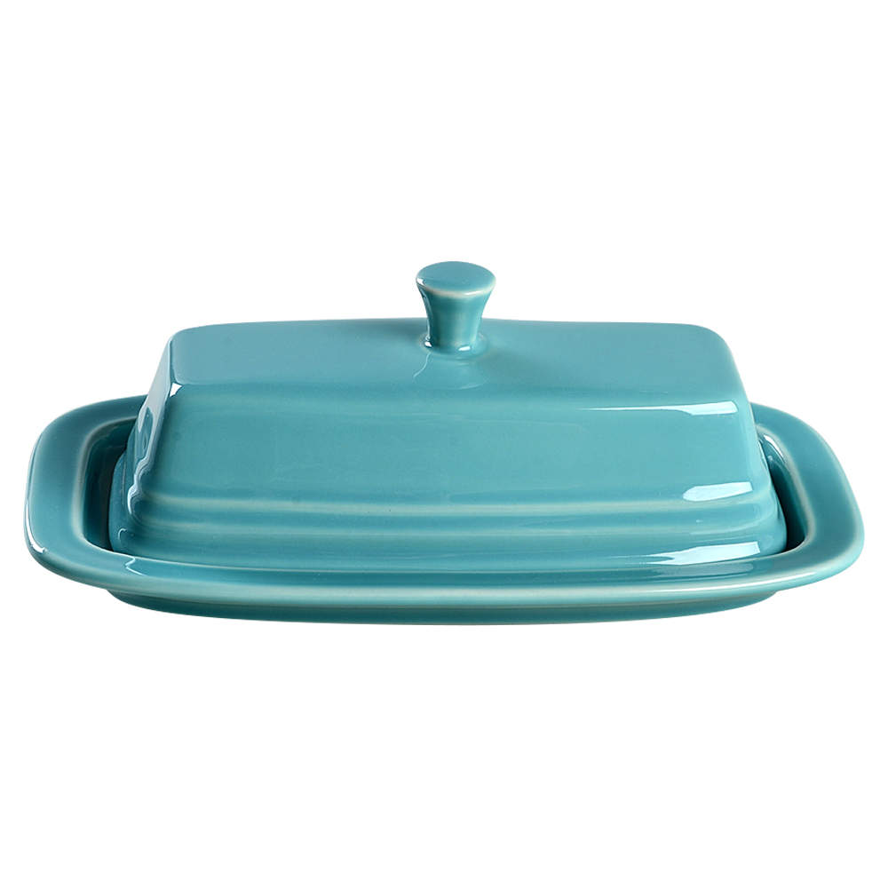 Fiesta Turquoise (Intro 1986) 1/4 Lb Covered Butter by Homer Laughlin -1
