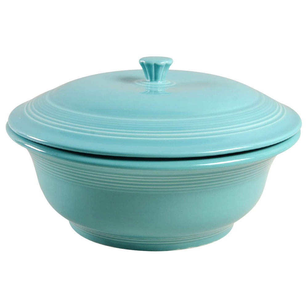 Fiesta Turquoise (Intro 1986) 2 Qt Round Covered Casserole (MB 9 Base) by Homer Laughlin -1
