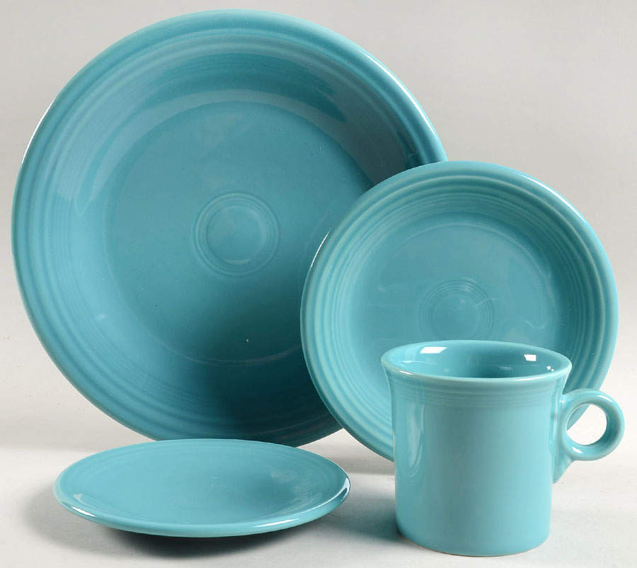Fiesta Turquoise (Intro 1986) 4 Piece Place Setting by Homer Laughlin -1