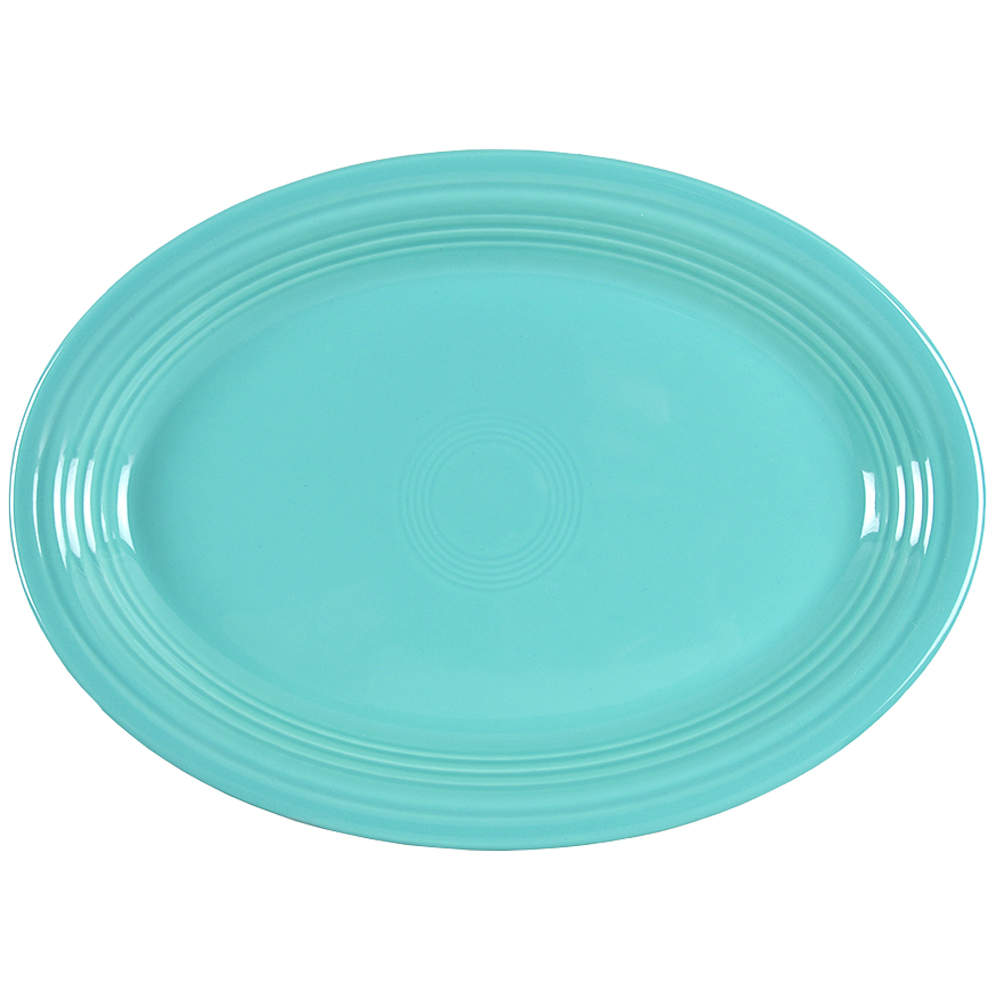 Fiesta Turquoise (Intro 1986) 13" Oval Serving Platter by Homer Laughlin -1