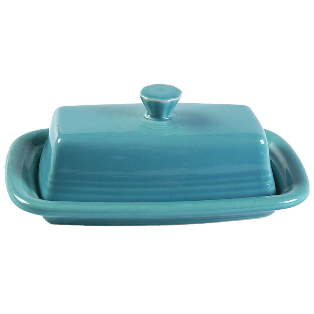 Fiesta Turquoise (Intro 1986) Extra Large 1/4 Lb Covered Butter by Homer Laughlin -1