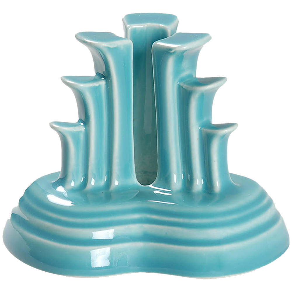 Fiesta Turquoise (Intro 1986) Tripod Candleholder by Homer Laughlin -1