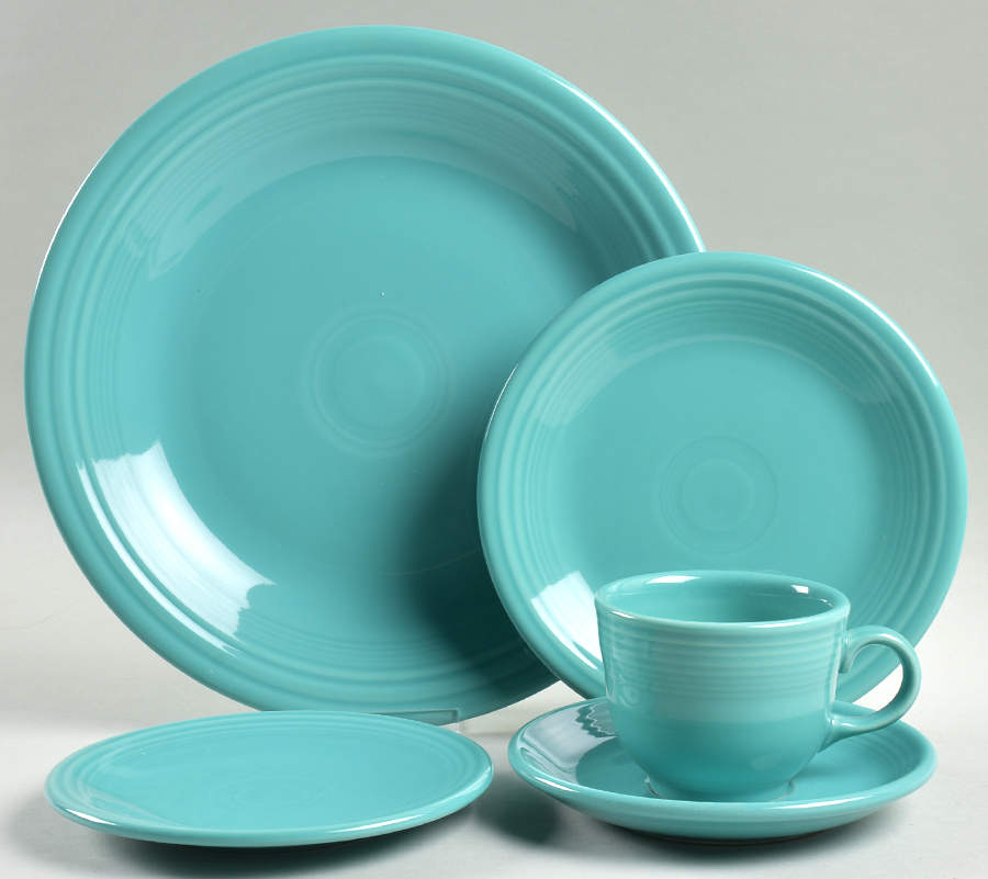 Fiesta Turquoise (Intro 1986) 5 Piece Place Setting by Homer Laughlin -1