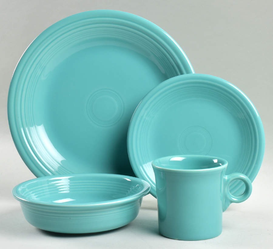 Fiesta Turquoise (Intro 1986) 4 Piece Place Setting by Homer Laughlin -1