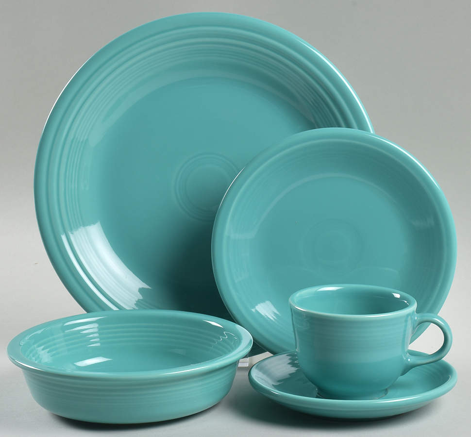 Fiesta Turquoise (Intro 1986) 5 Piece Place Setting by Homer Laughlin -1