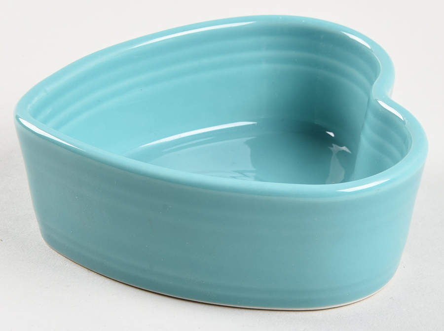 Fiesta Turquoise (Intro 1986) Heart Shape Ramekin by Homer Laughlin -1