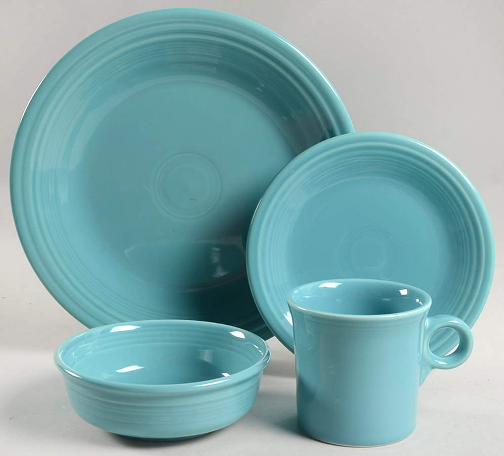 Fiesta Turquoise (Intro 1986) 4 Piece Place Setting by Homer Laughlin -1