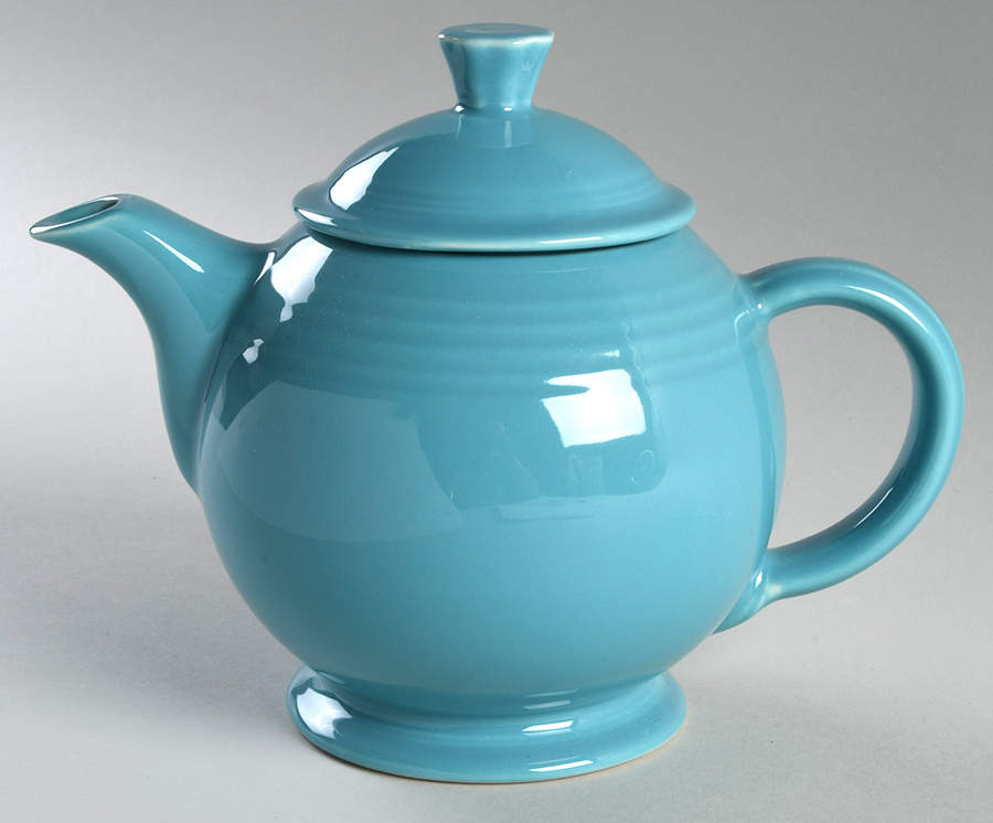 Fiesta Turquoise (Intro 1986) Teapot & Lid by Homer Laughlin -1