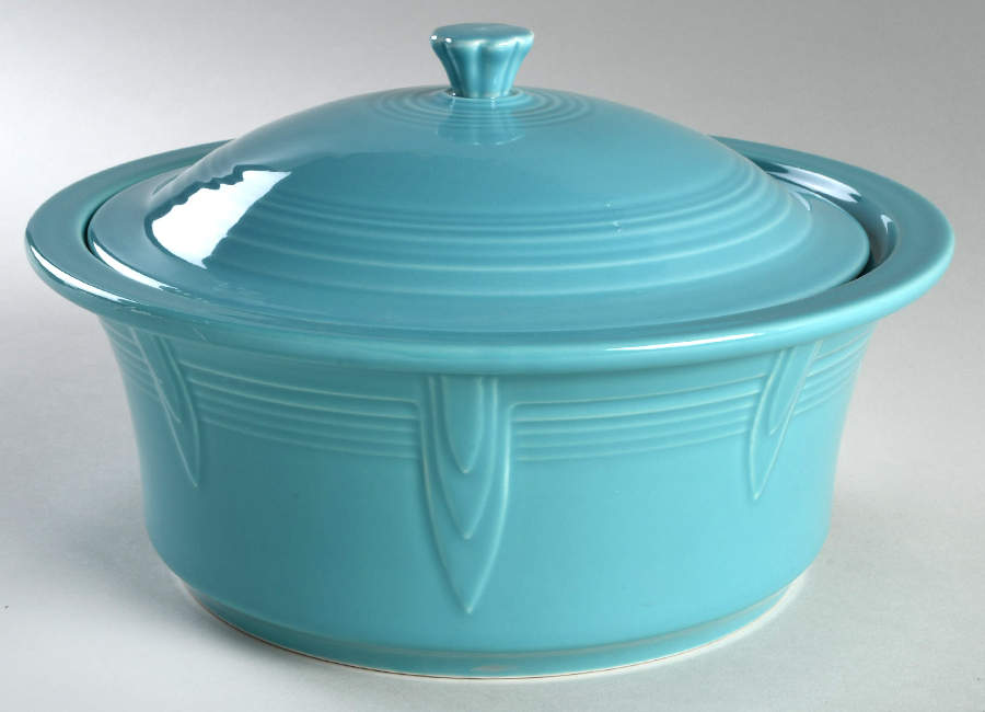 Fiesta Turquoise (Intro 1986) 2.5 Qt Round Covered Casserole by Homer Laughlin -1