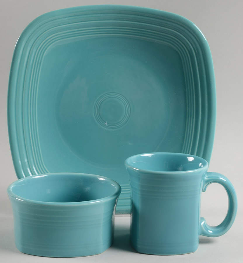 Fiesta Turquoise (Intro 1986) 3 Piece Place Setting by Homer Laughlin -1