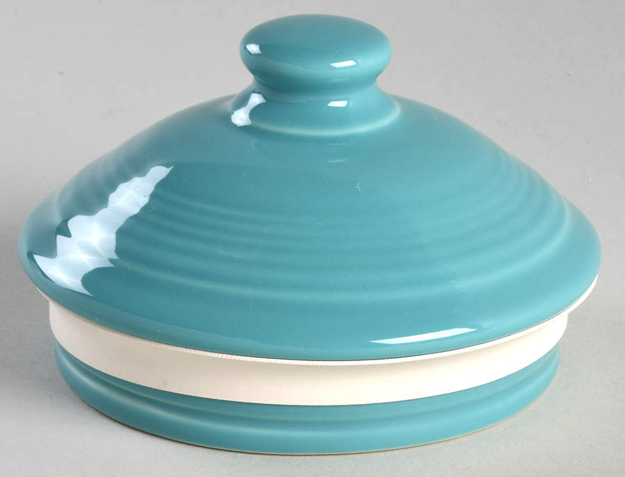 Fiesta Turquoise (Intro 1986) Lid for Small Canister by Homer Laughlin -1