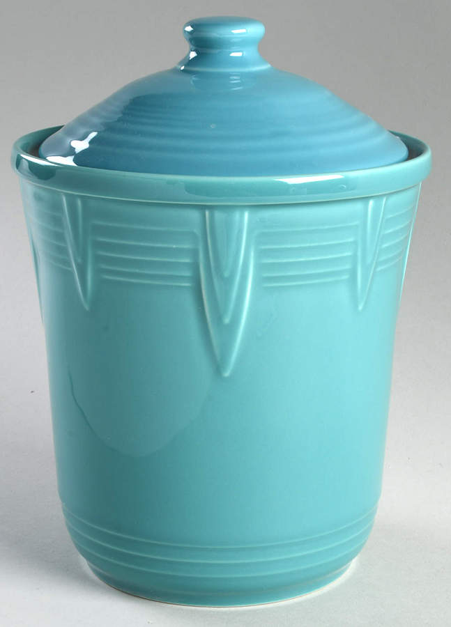 Fiesta Turquoise (Intro 1986) Medium Canister & Lid by Homer Laughlin -1
