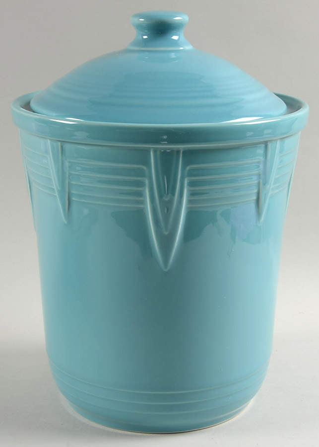 Fiesta Turquoise (Intro 1986) Large Canister & Lid by Homer Laughlin -1