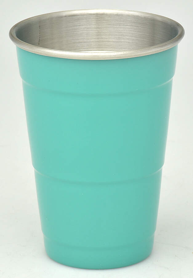Fiesta Turquoise (Intro 1986) Metal Tumbler (Party Cup) by Homer Laughlin -1