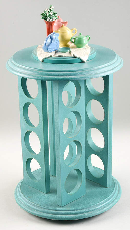 Fiesta Turquoise (Intro 1986) Revolving Spice Rack No Glass Jars by Homer Laughlin -1